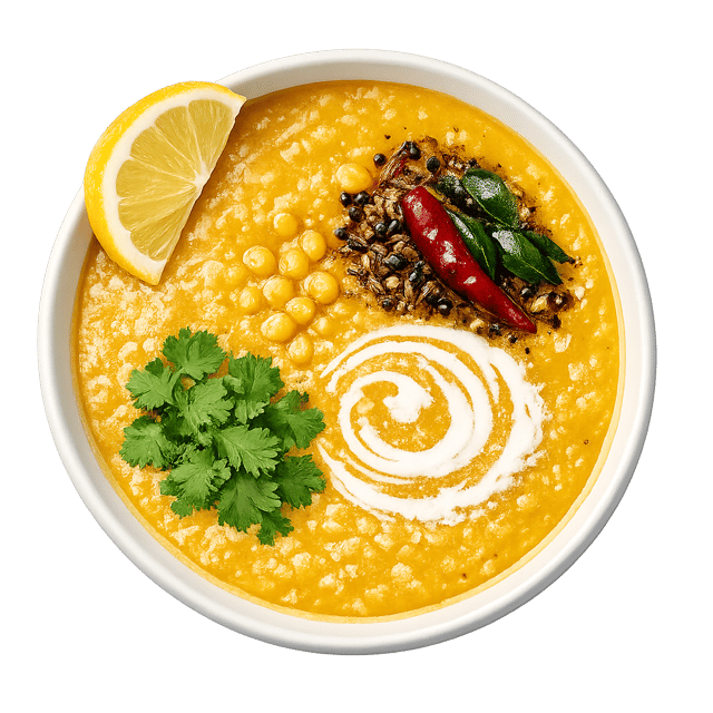 Dal-Suppe von oben fotografiert